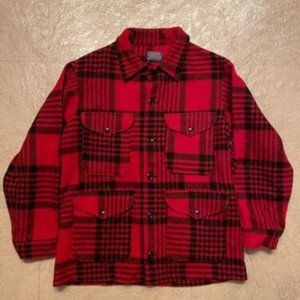 Wool Hunting Jacket Men Red Black